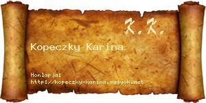 Kopeczky Karina névjegykártya